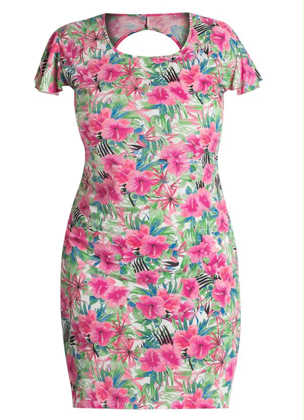 Marguerite - Vestido Detalhe Vazado Estampa Flores Plus Size 5