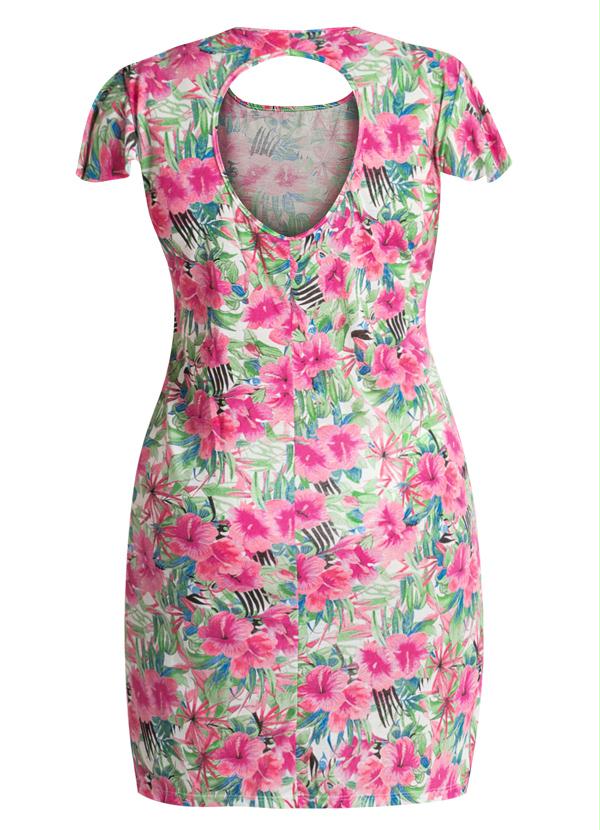 Marguerite - Vestido Detalhe Vazado Estampa Flores Plus Size 6