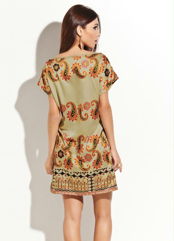 Quintess - Vestido em Cetim com Estampa de Lenço 2