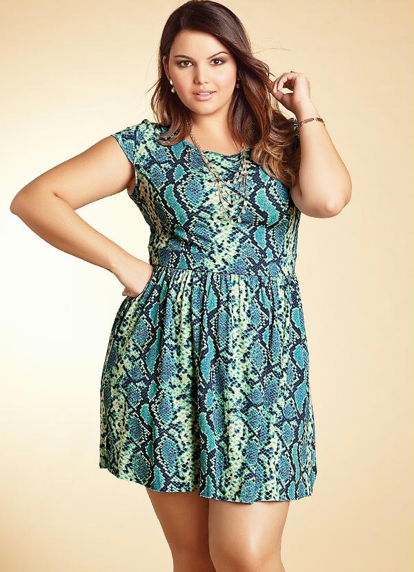 Quintess - Vestido Estampa de Cobra