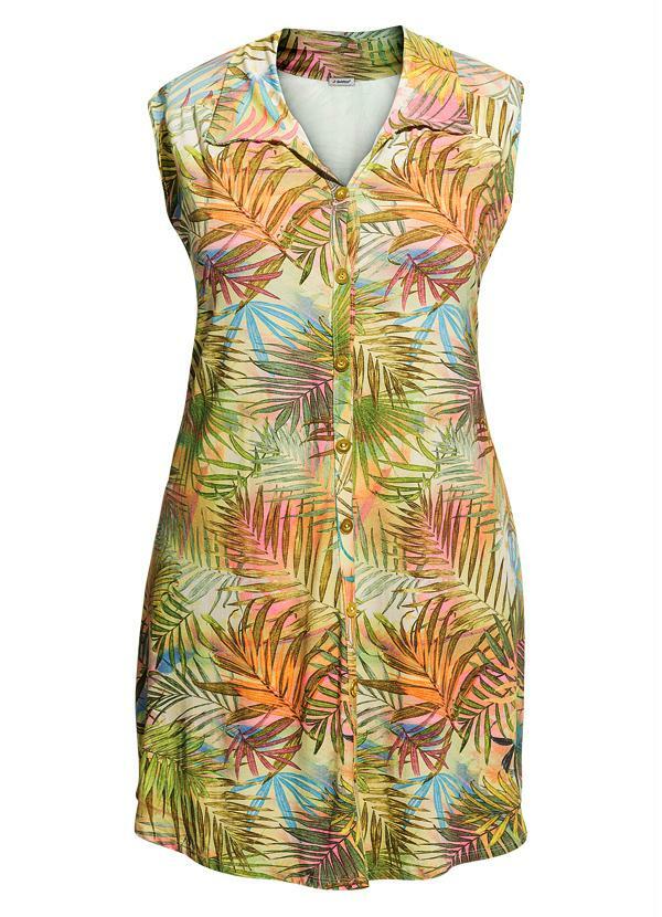 Quintess - Vestido Estampa de Folhas Plus Size 7