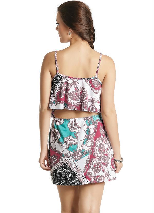 Outlet - Vestido Estampa de Lenço com Abertura nas Costas 2