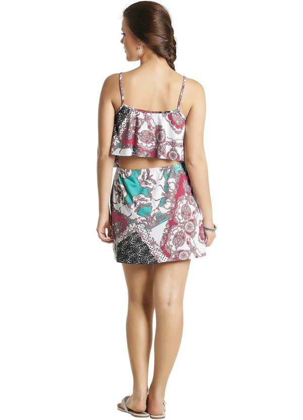 Outlet - Vestido Estampa de Lenço com Abertura nas Costas 6