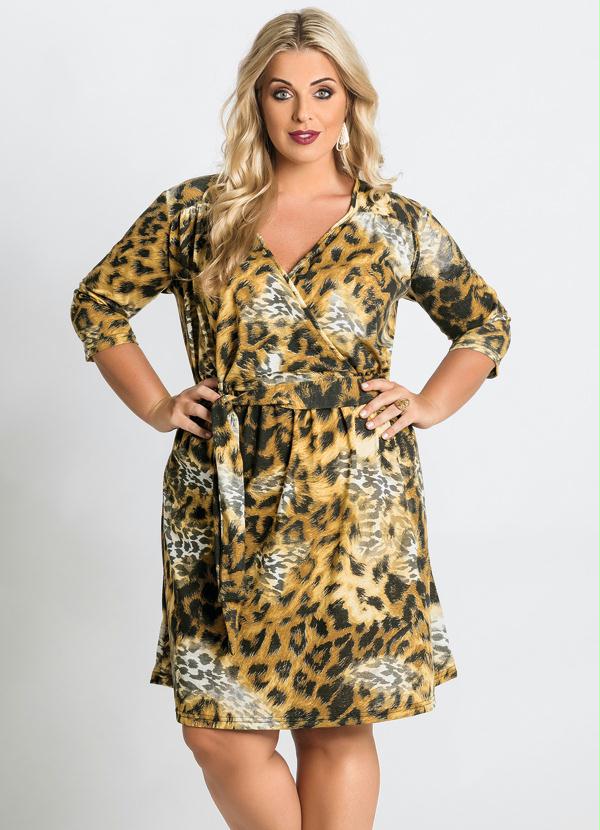 Marguerite - Vestido Estampa Oncinha Plus Size