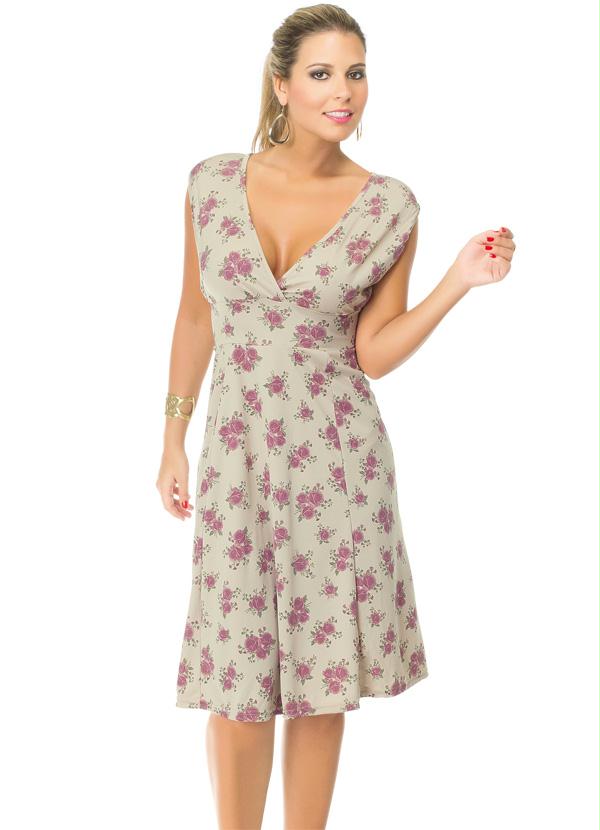 Marguerite - Vestido Estampado com Decote em V