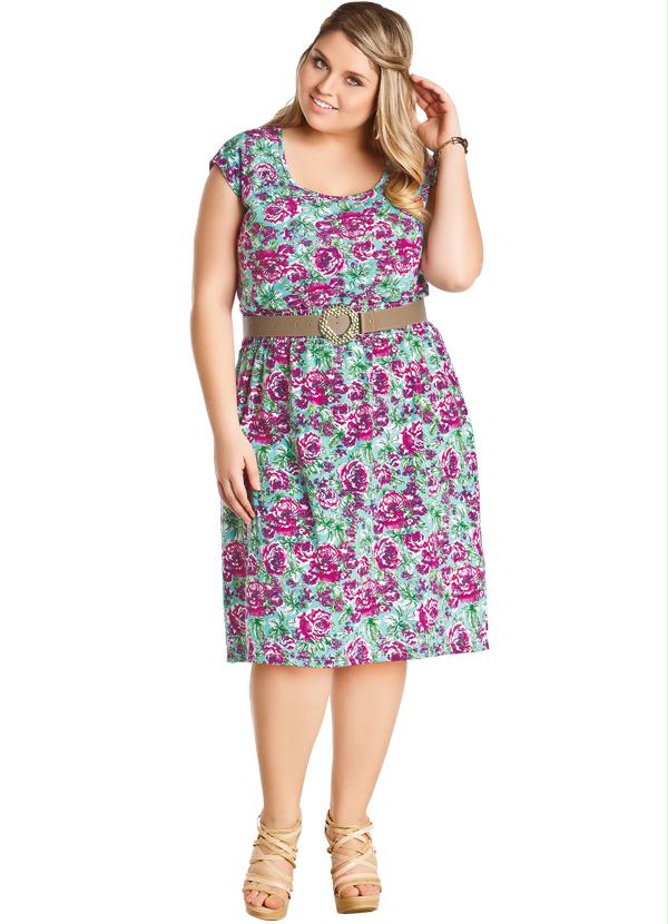 Marguerite - Vestido Estampado com Decote Redondo