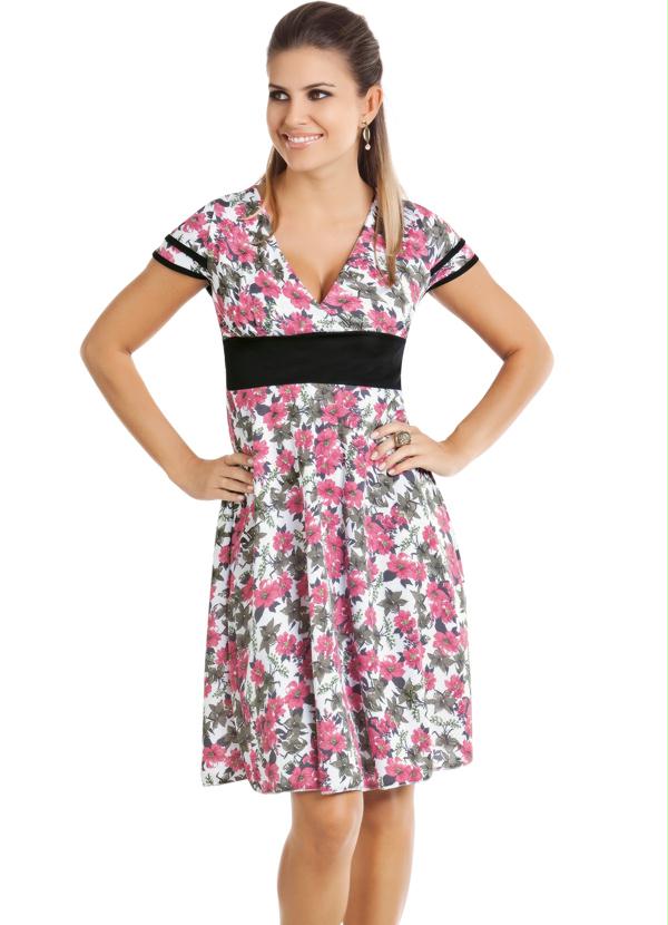 Marguerite - Vestido Estampado com Decote Transpassado