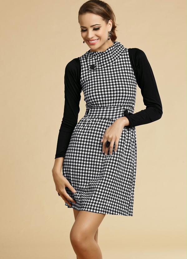 Outlet - Vestido Estampado com Gola Dobrada 7