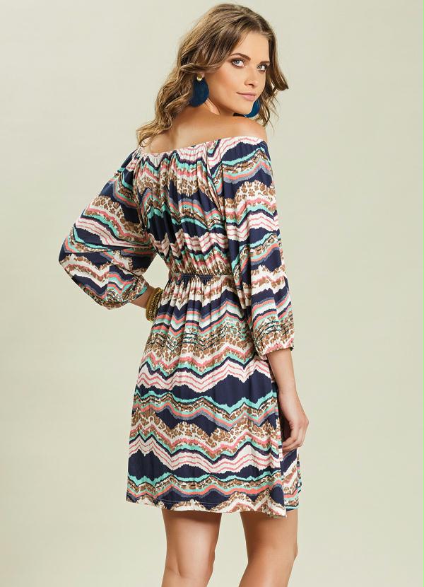 Quintess - Vestido Estampado Manga 3/4 2