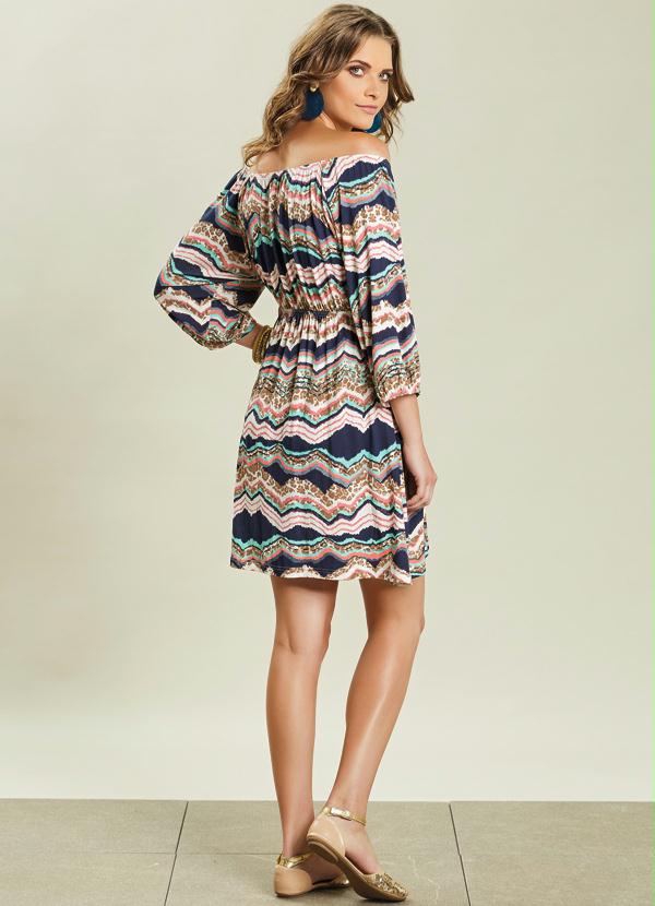 Quintess - Vestido Estampado Manga 3/4 5