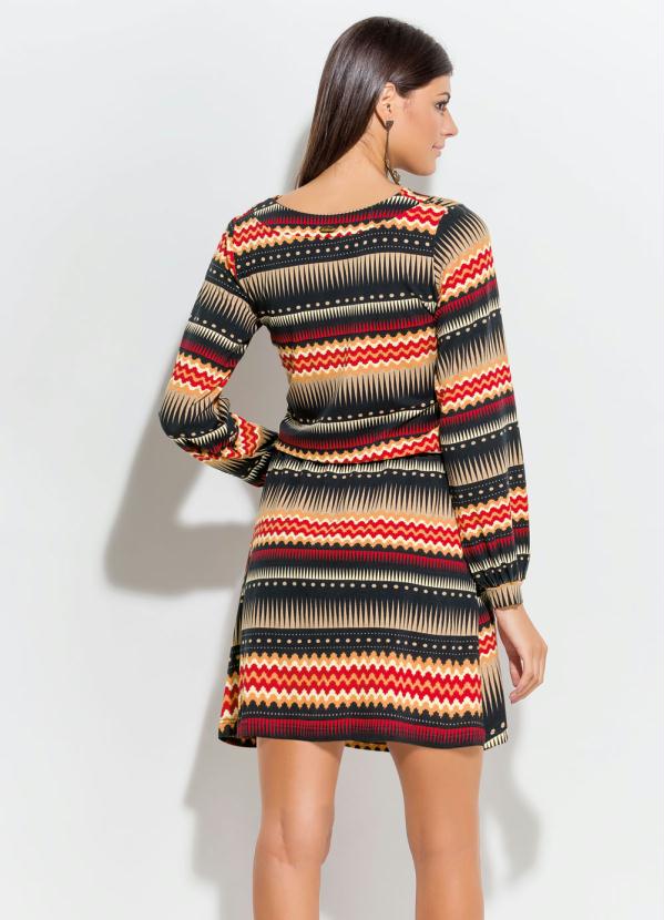 Quintess - Vestido Étnico Manga Longa 2