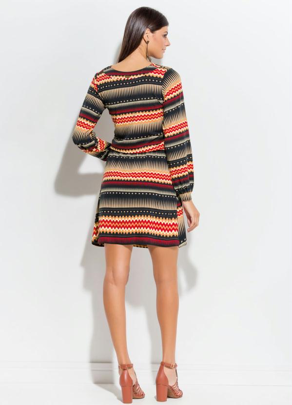 Quintess - Vestido Étnico Manga Longa 4