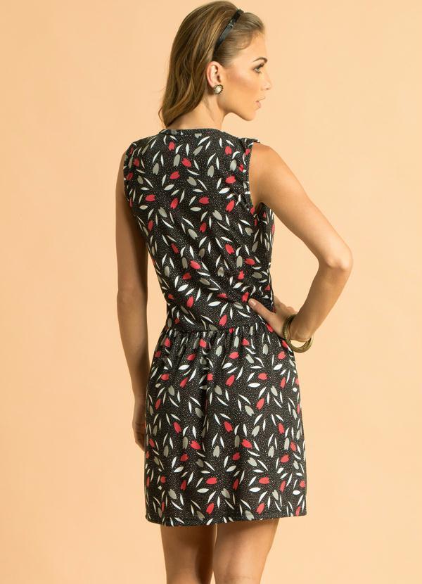 Outlet - Vestido Evasê com Decote Redondo Estampado 2