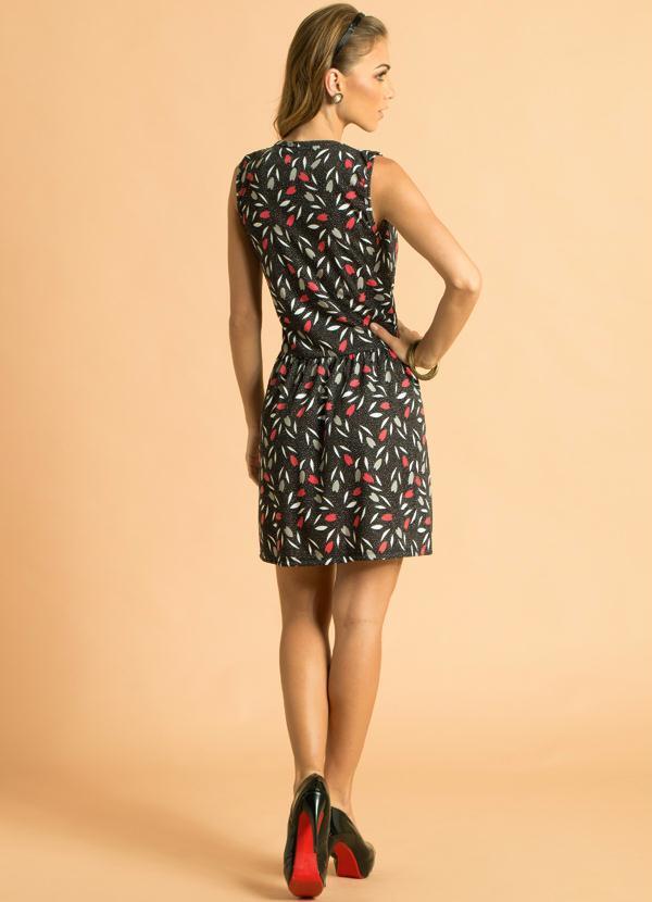 Outlet - Vestido Evasê com Decote Redondo Estampado 6