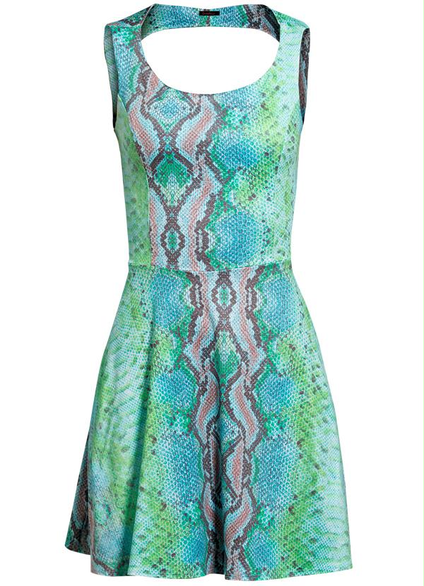 Quintess - Vestido Evasê Decote Costas Animal Print 5