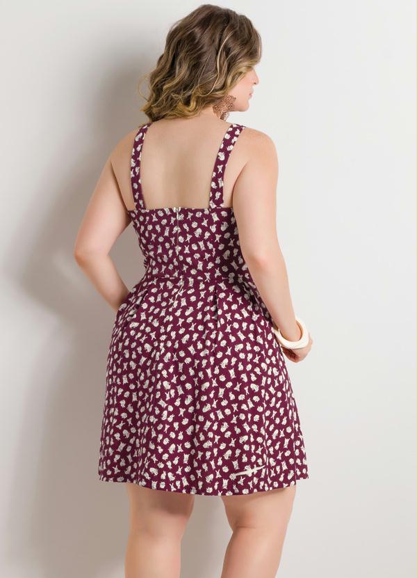 Quintess - Vestido Evasê Estampa de Coelhos Plus Size 2