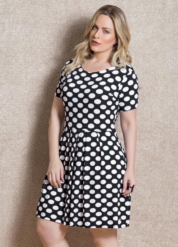 Quintess - Vestido Evasê Poá 2