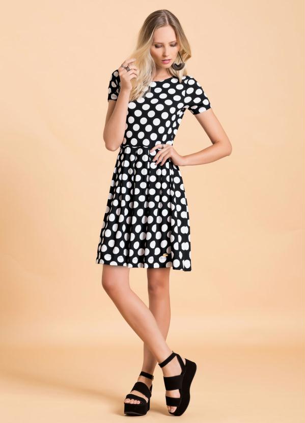 Quintess - Vestido Evasê Poá 4