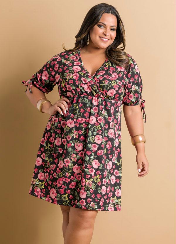 Moda Posthaus Vestidos Posthaus Plus Size Vestido Curto Quintess