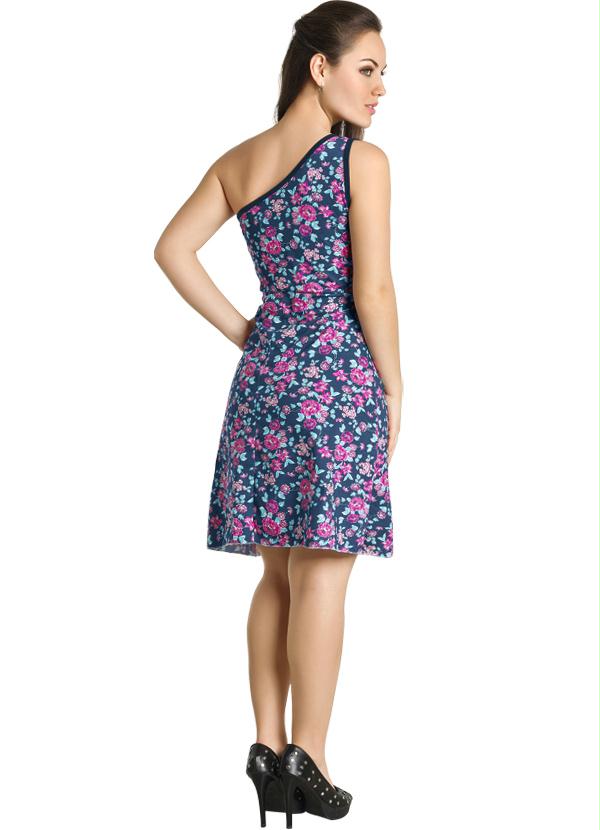 Outlet - Vestido Floral um Ombro Só 5