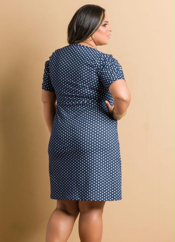 Marguerite - Vestido Franzido nos Ombros Poá Plus Size 2