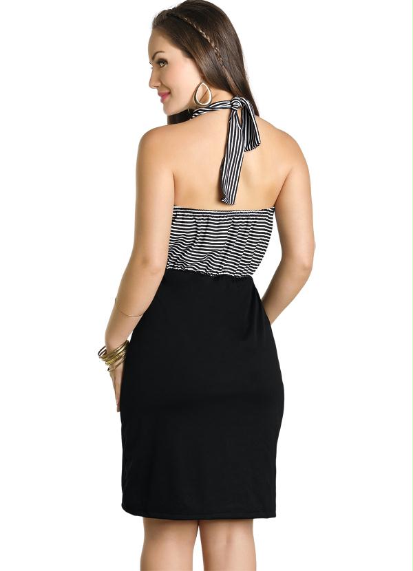 Moda Pop - Vestido Frente Única Preto 2