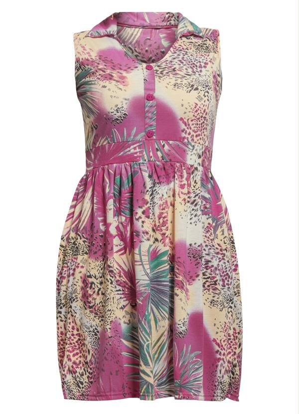 Marguerite - Vestido Gola Polo Plus Size Estampado 6