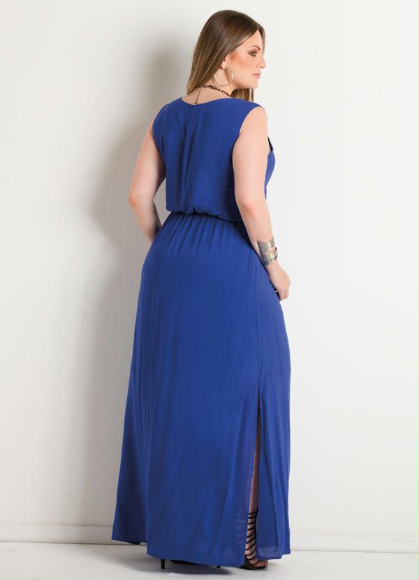 Quintess - Vestido Longo com Fenda Royal Plus Size 2