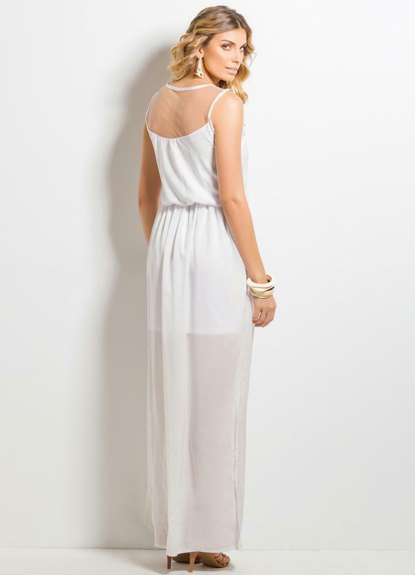 Quintess - Vestido Longo com Fendas Branco 2