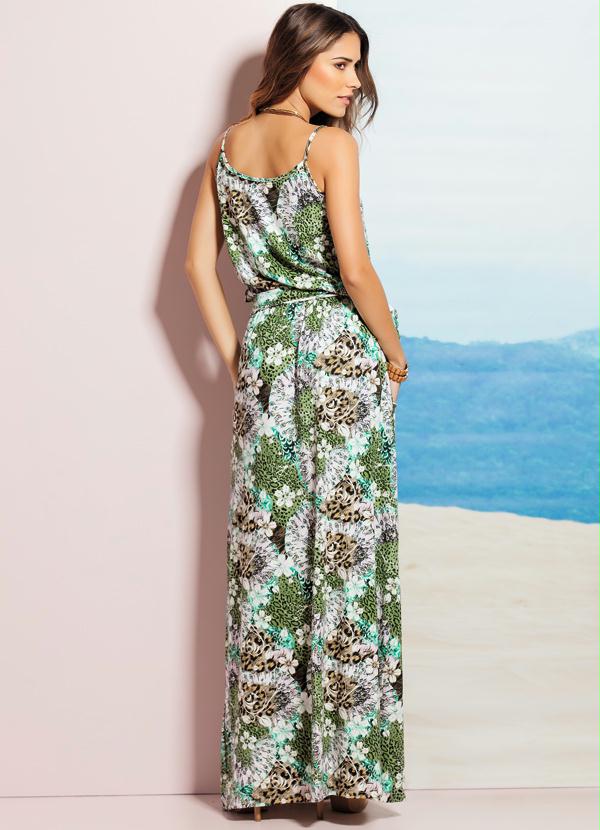 Quintess - Vestido Longo de Alça Estampado 2