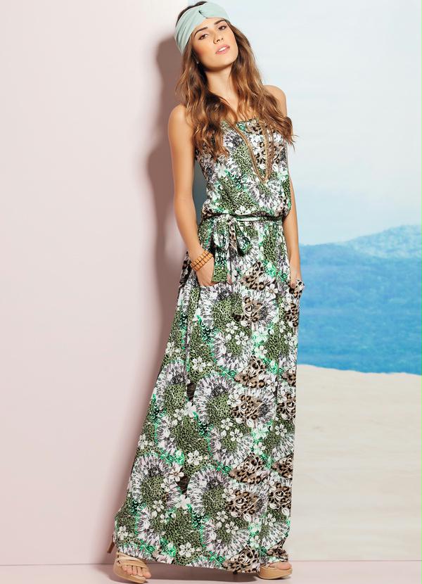 Quintess - Vestido Longo de Alça Estampado 4