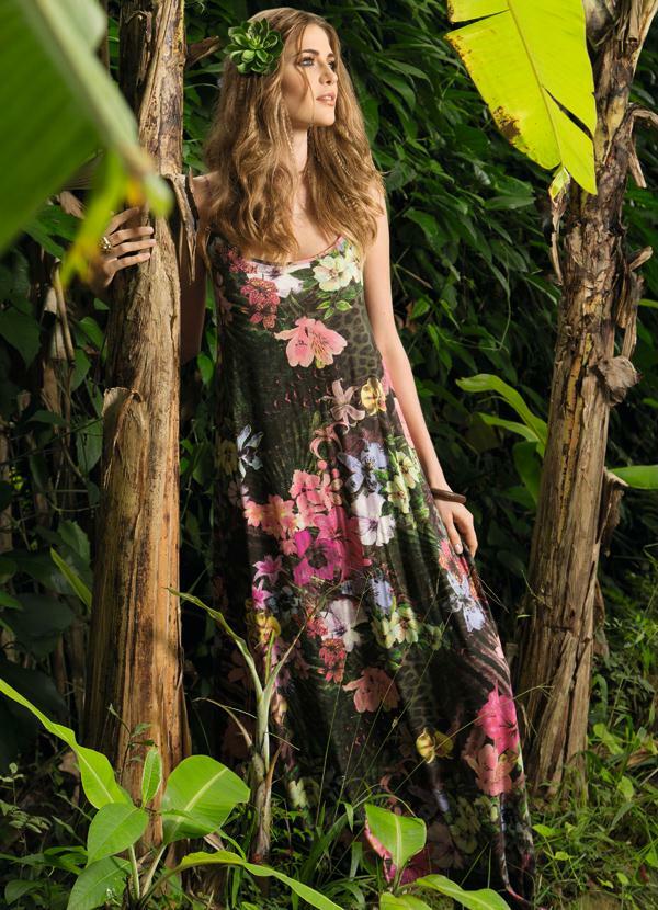 Quintess - Vestido Longo de Alças Tropical 3
