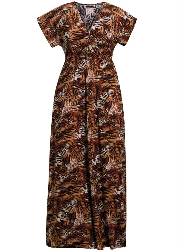 Quintess - Vestido Longo Decote V Animal Print Plus Size 3