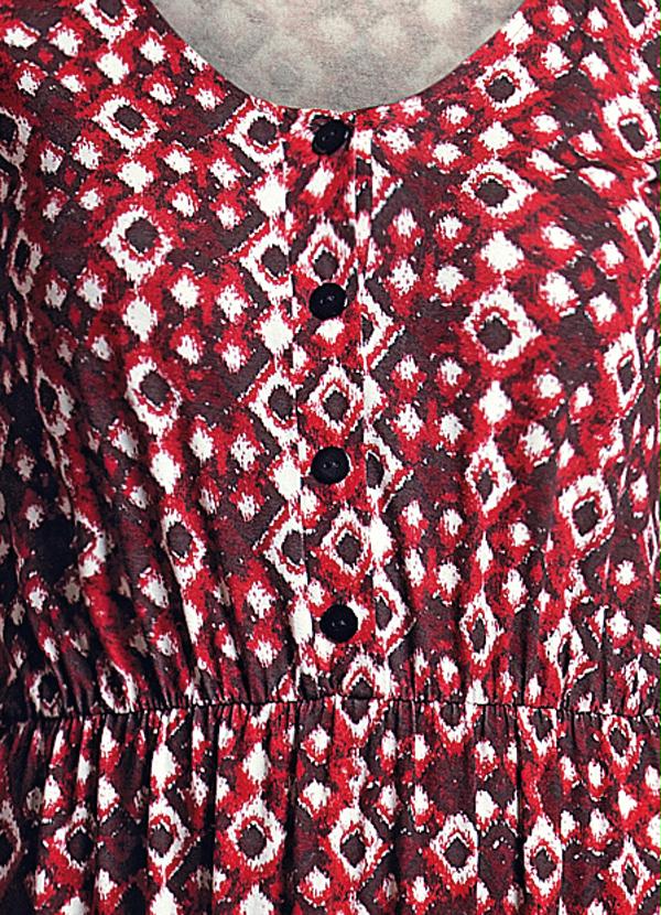 Quintess - Vestido Longo Decote V Estampa de Gravataria 3