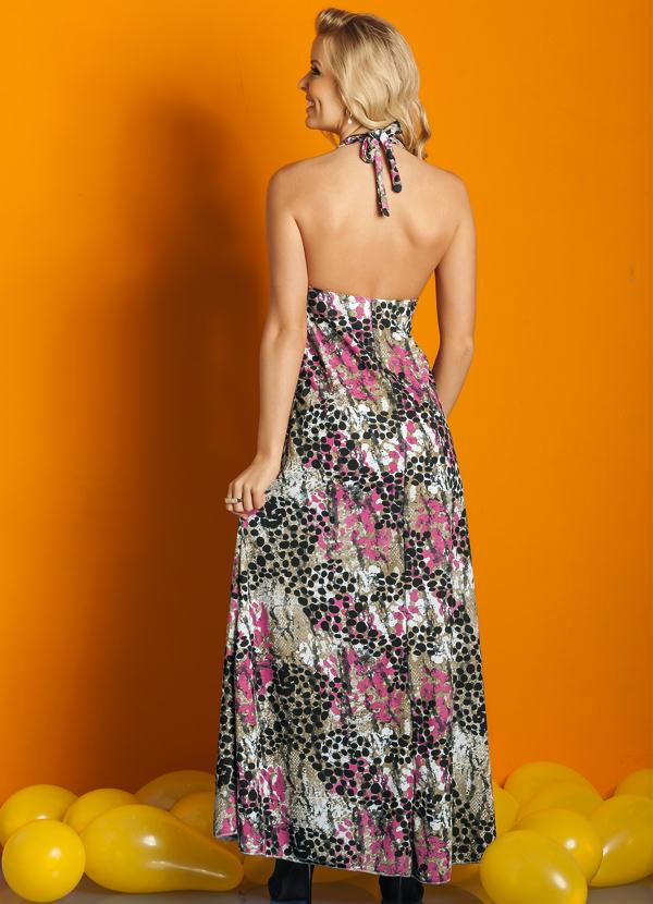 Outlet - Vestido Longo Decote V Estampado 2
