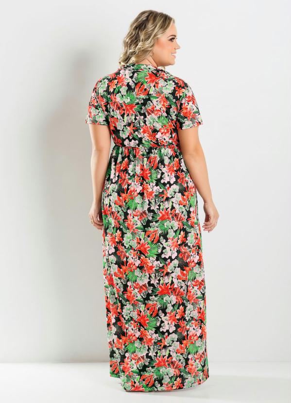 Marguerite - Vestido Longo Estampa Flores Plus Size 3