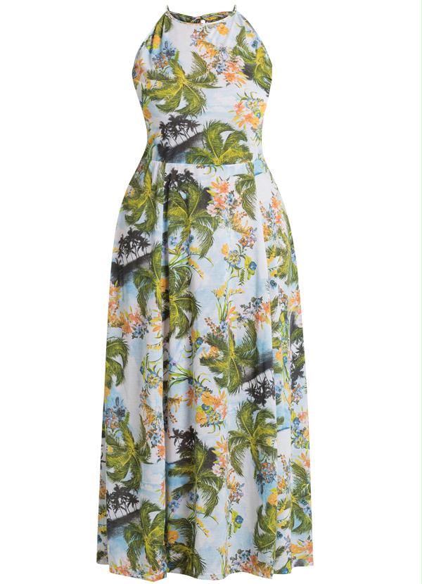 Marguerite - Vestido Longo Estampa Folhas Plus Size 3