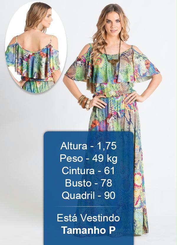 Quintess - Vestido Longo Ombros Vazado Estampa Psicodélica 2