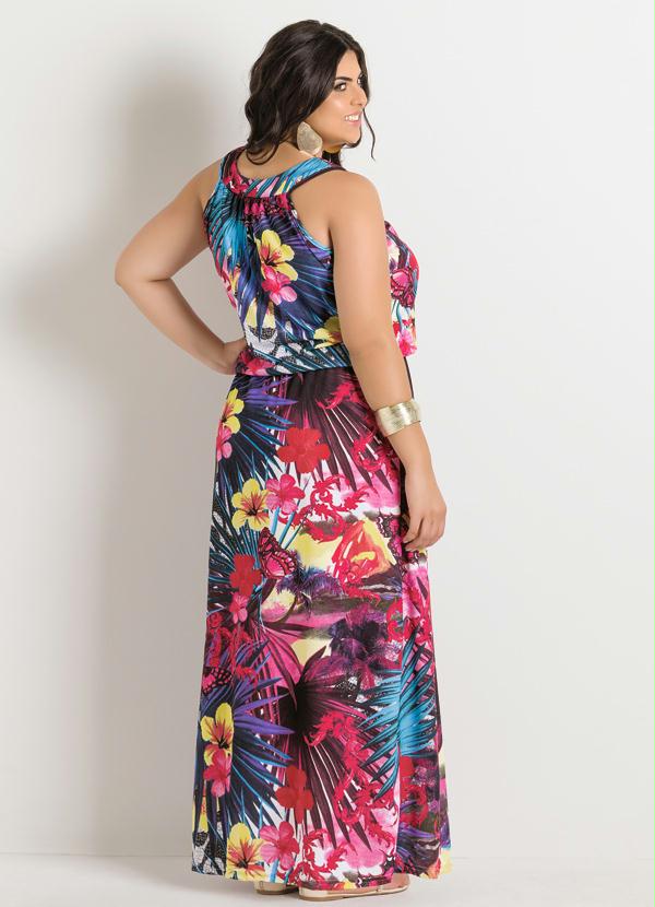 Marguerite - Vestido Longo Tropical Plus Size 2