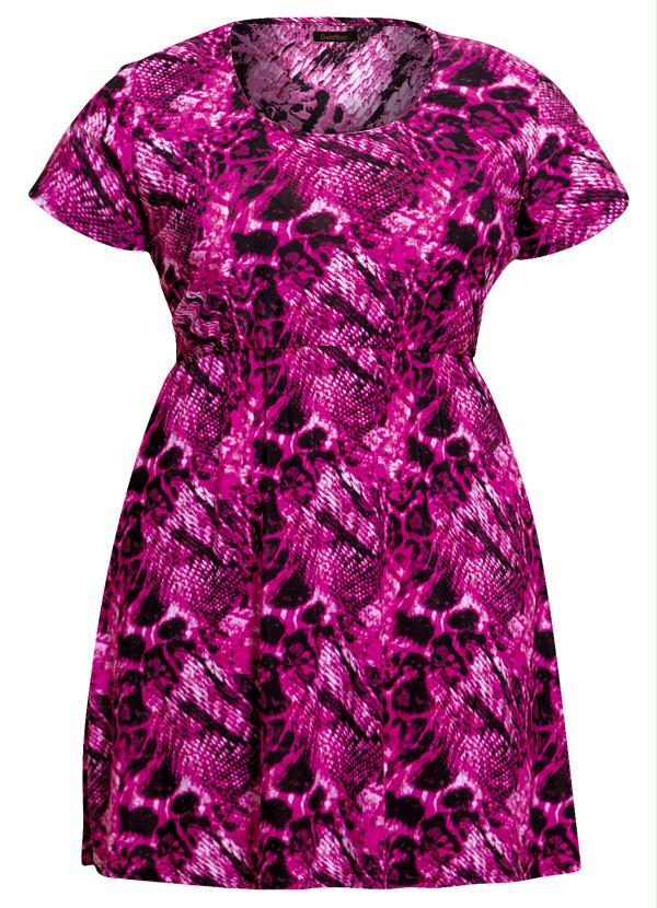 Quintess - Vestido Manga Curta Animal Print Plus Size 5