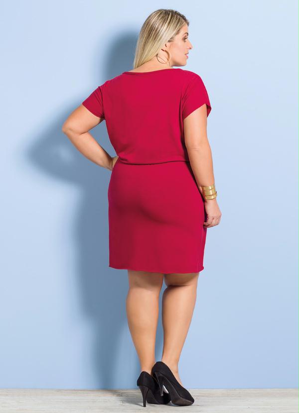 Marguerite - Vestido Manga Curta Plus Size Bordô 5