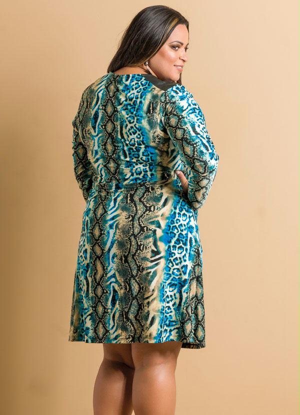 Marguerite - Vestido Manga Longa Estampa Cobra Plus Size 2
