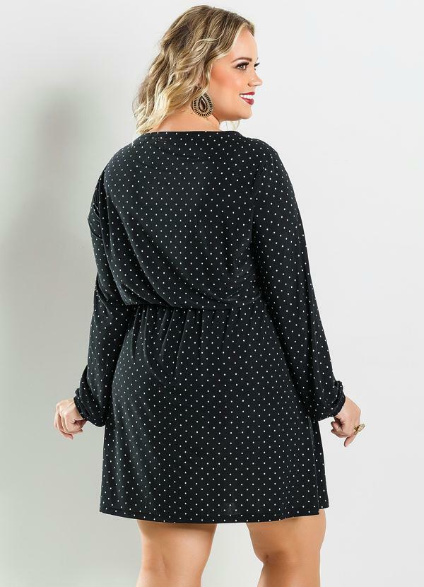 Marguerite - Vestido Manga Longa Poá Plus Size 2