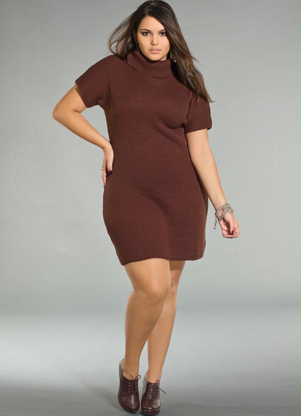 Quintess - Vestido Marrom de Lã 4