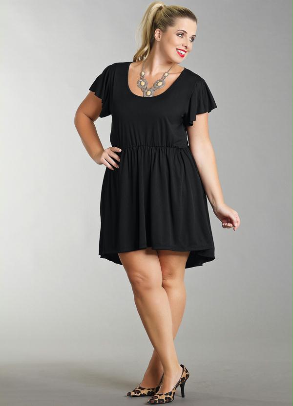 Marguerite - Vestido Mullet Plus Size Preto 3