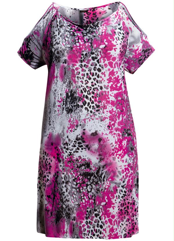 Quintess - Vestido Ombros Vazados Animal Print Plus Size 5