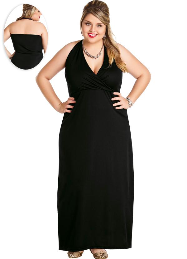 Marguerite Vestido Preto Modelo Frente Única