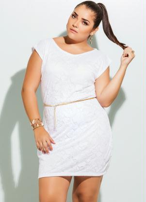 vestido plus size branco de renda