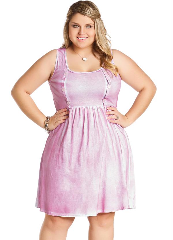 Marguerite - Vestido Rosa com Decote Redondo