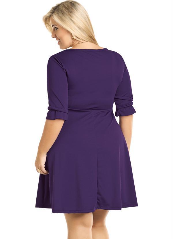 Marguerite - Vestido Roxo com Mangas 3/4 2